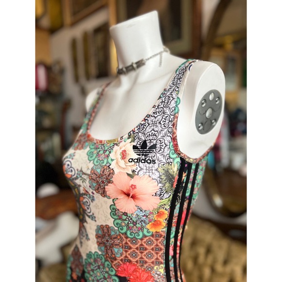 NWT Adidas Original X Farm Jardim Bodycon sleeveless dress Size S/M - Picture 5 of 11